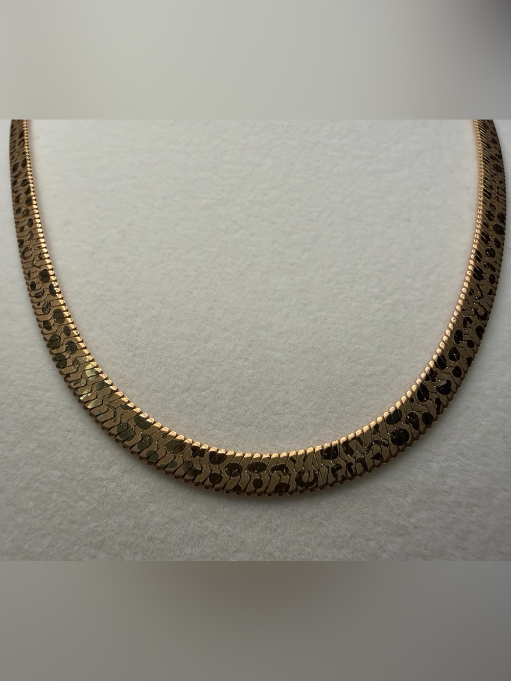Reversible Herringbone cheetah print & plain 18-20in 5mm 14k premium plated